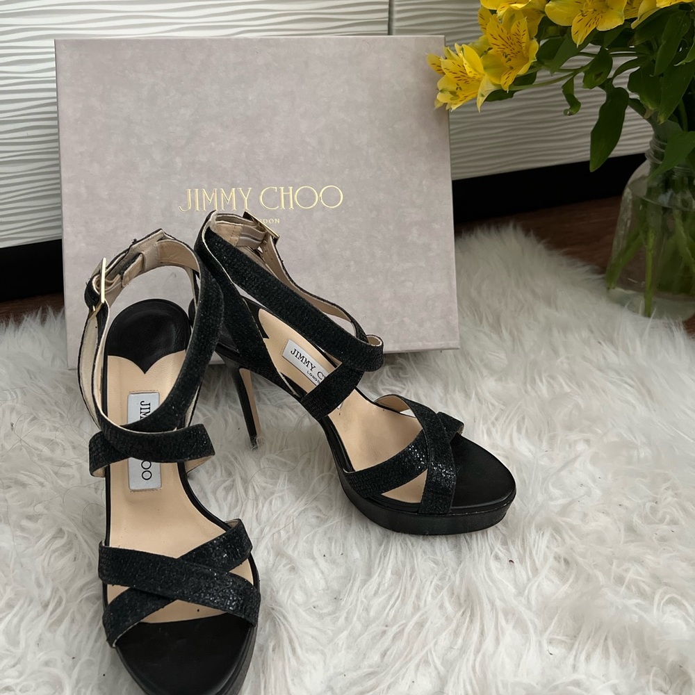 Jimmy choo glitter vamp 5 inch heel